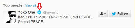 Yoko Ono verified account